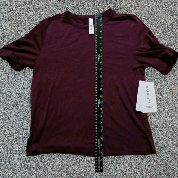 Athleta Women’s Size XXS NWT Nighttime Bliss Sleep Tee Burgundy Wine Color - Picture 3 of 7